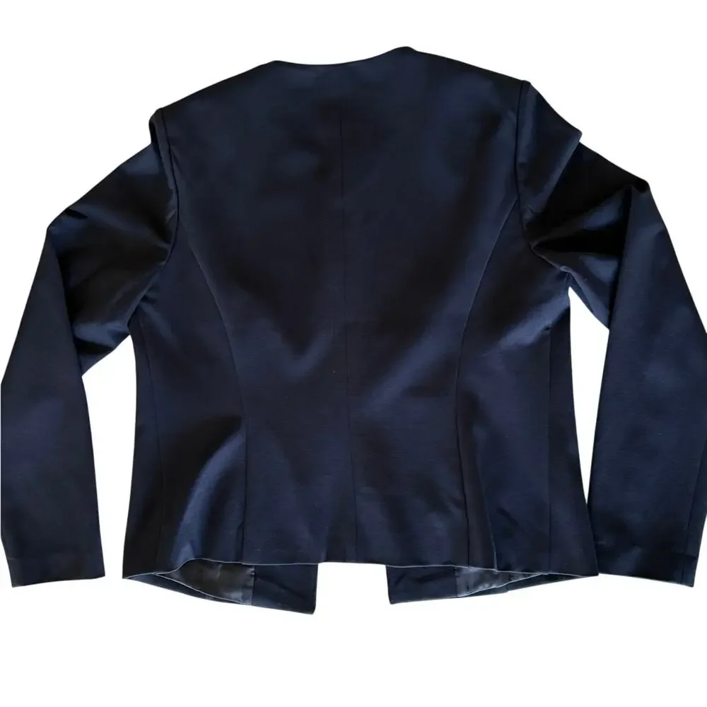 Vintage 90s Ann Taylor Military Jacket, navy blue gold buttons NWOT Size M
